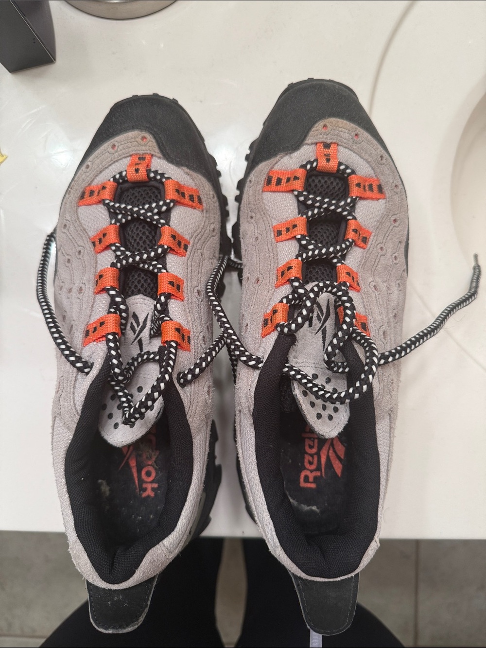 Reebok Gray and Orange Athletic Shoes